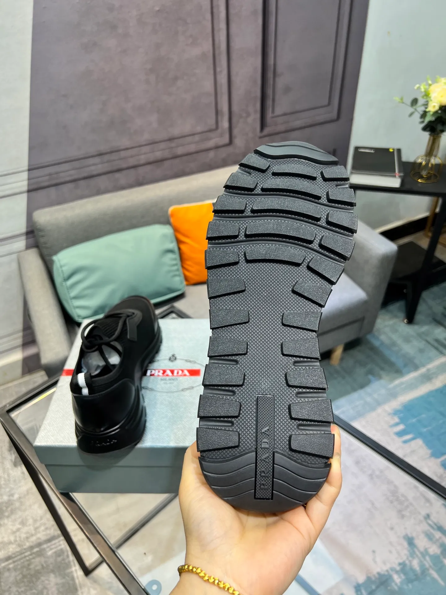 Men's shoes 💰500 PRADA "Prada" casual shoes Regular size: 38-44 (45 can be customized) Product material: Selected cowhide with fly weave material, genuine leather lining, original outsole